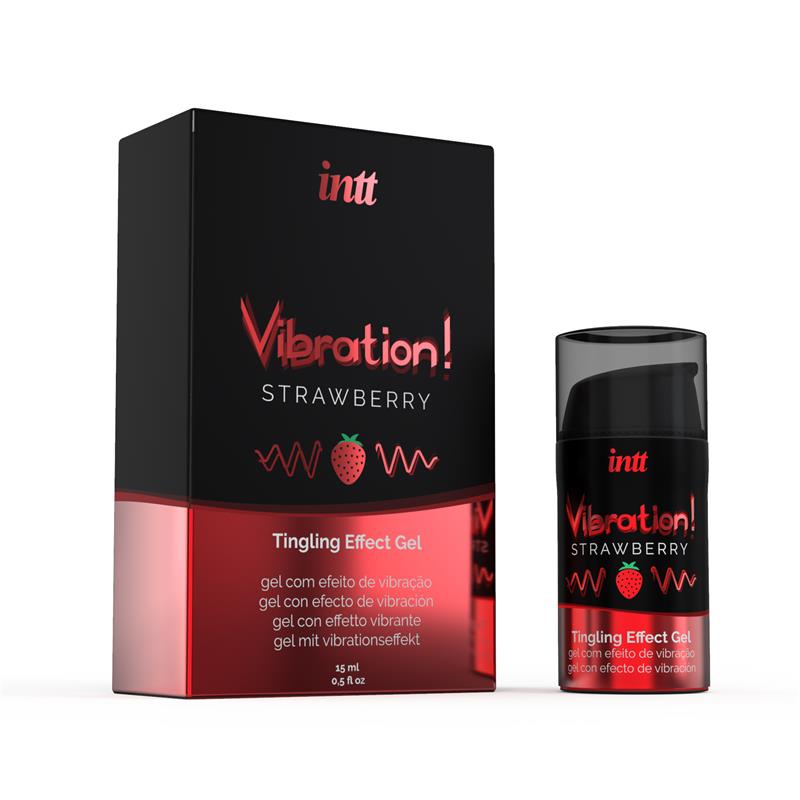 INTT Vibrador Liquido Efecto Calor Aroma Fresa 15 ml